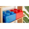 Aufbewahrungsbox Room Copenhagen LEGO Storage Brick 4 Top Lid Glitter — blau/transparent