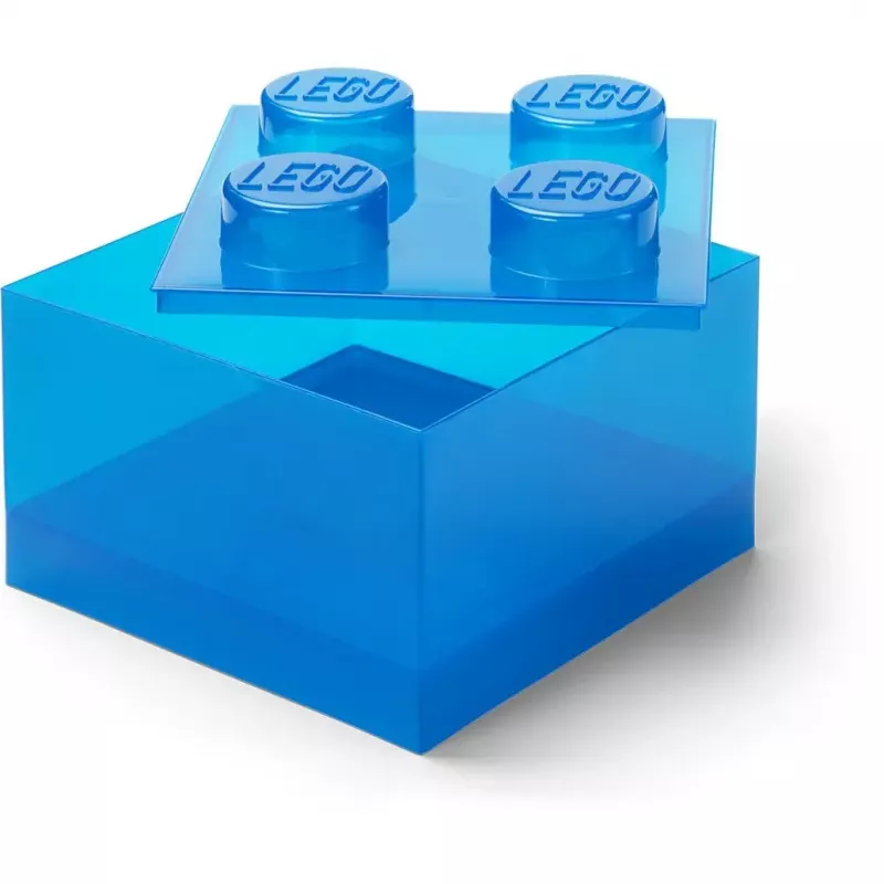Aufbewahrungsbox Room Copenhagen LEGO Storage Brick 4 Top Lid Glitter — blau/transparent