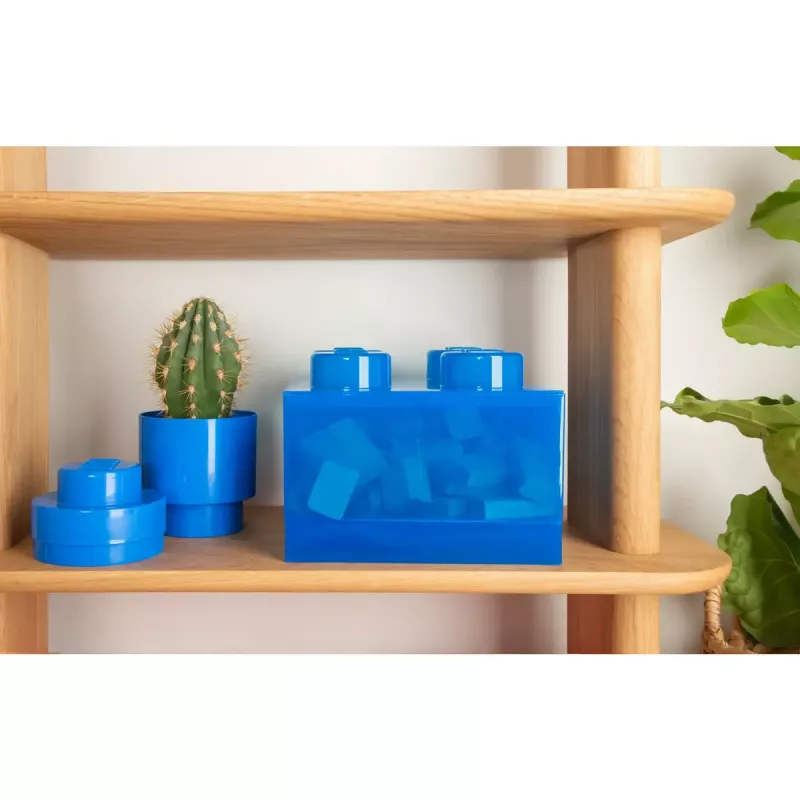 Aufbewahrungsbox Room Copenhagen LEGO Storage Brick 4 Top Lid Glitter — blau/transparent
