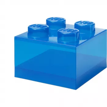 Aufbewahrungsbox Room Copenhagen LEGO Storage Brick 4 Top Lid Glitter — blau/transparent