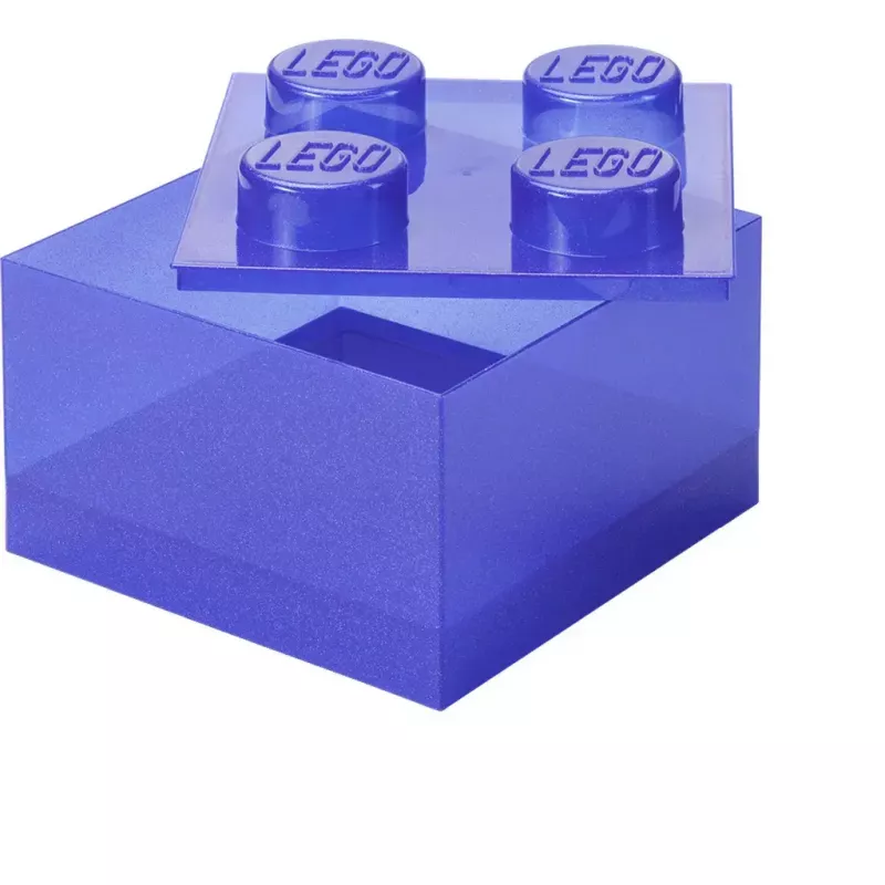 Aufbewahrungsbox Room Copenhagen LEGO Storage Brick 4 Top Lid Glitter — lila/transparent