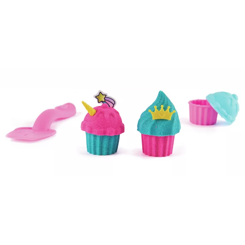 Kinetic Sand Shimmer, Einhorn-Bäckerei-Spielset, 16 oz (Schimmer-Türkis und Pink Neon), 8 Einhorn-Werkzeuge, sensorisches Spielzeug für Kinder ab 3 Jahren