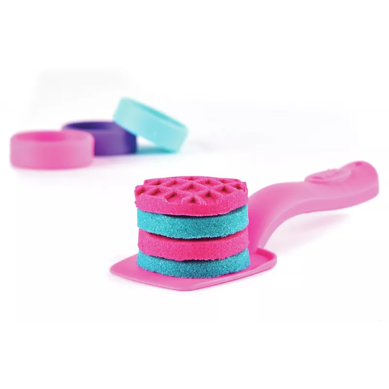 Kinetic Sand Shimmer, Einhorn-Bäckerei-Spielset, 16 oz (Schimmer-Türkis und Pink Neon), 8 Einhorn-Werkzeuge, sensorisches Spielzeug für Kinder ab 3 Jahren