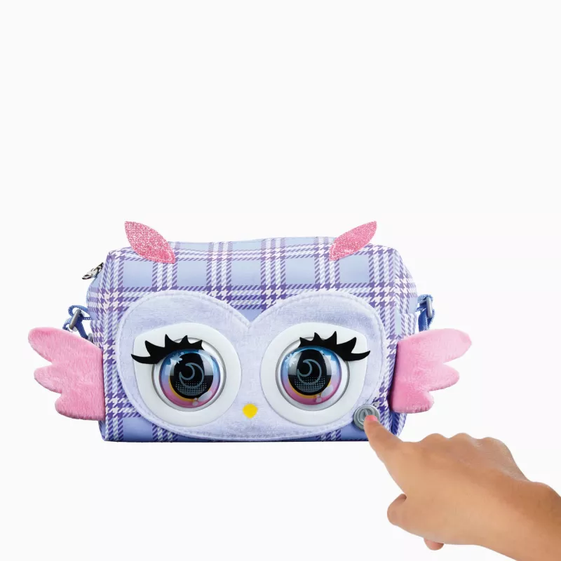 Purse Pets, Print Perfect Hoot Couture Owl, interaktives Spielzeug und Handtasche mit über 30 Geräuschen und Reaktionen, Spielzeug für Mädchen ab 5 Jahren