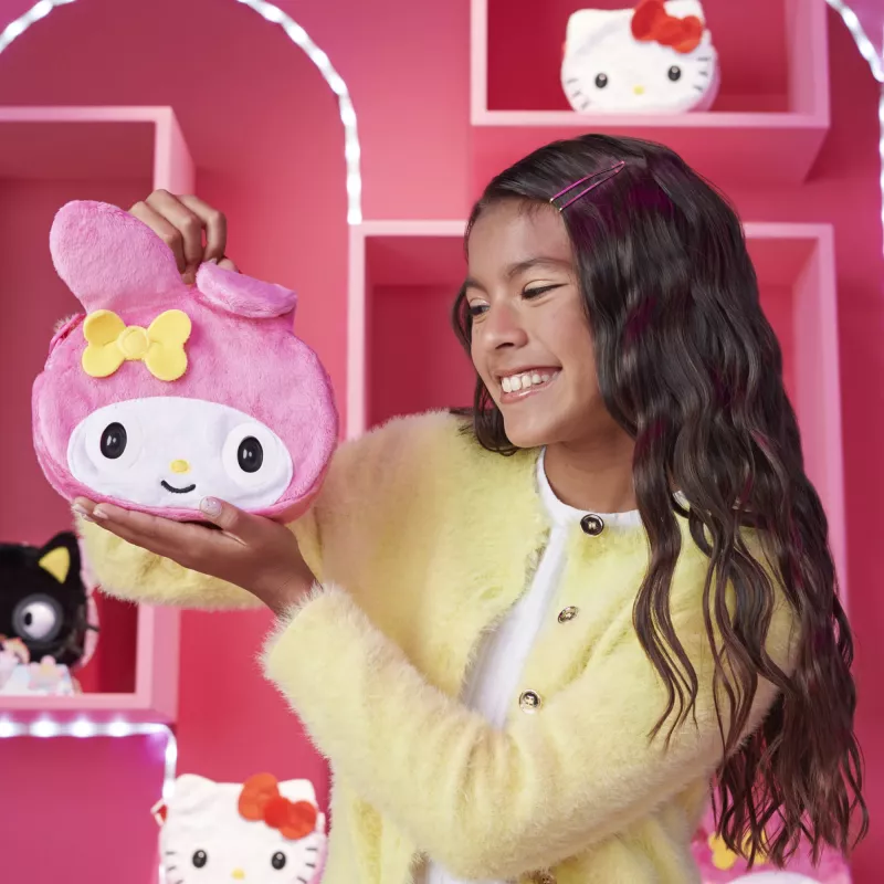 Purse Pets, Sanrio Hello Kitty and Friends, My Melody interaktives Spielzeug-Haustier und Handtasche mit über 30 Geräuschen und Reaktionen, Kinderspielzeug für Mädchen