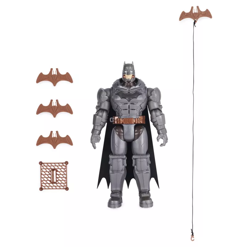 DC Comics , Battle Strike Batman 12-Zoll-Actionfigur, 5 Zubehörteile, 20+ Geräusche, Sammler-Kinderspielzeug für Jungen und Mädchen ab 3 Jahren