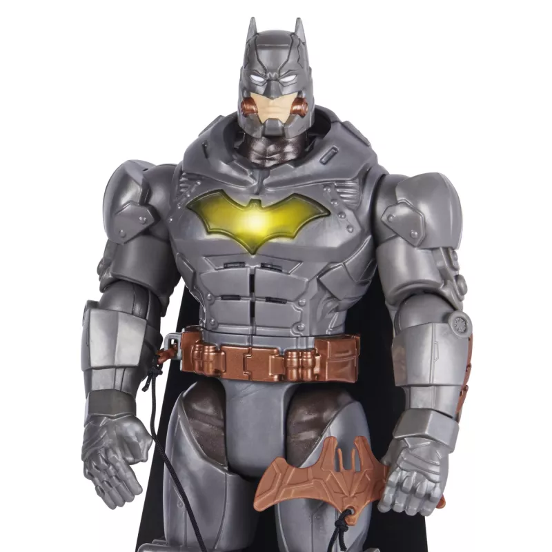DC Comics , Battle Strike Batman 12-Zoll-Actionfigur, 5 Zubehörteile, 20+ Geräusche, Sammler-Kinderspielzeug für Jungen und Mädchen ab 3 Jahren