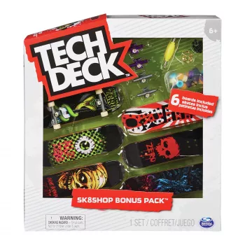 Tech Deck, Sk8shop Fingerboard Bonus Pack, Sammelbare und anpassbare Mini-Skateboards (Stile können variieren)