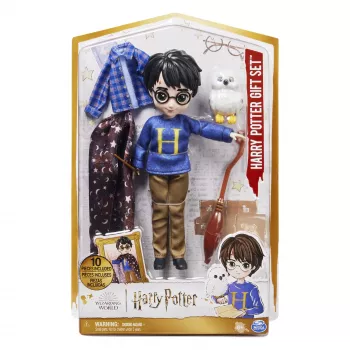 Wizarding World Harry Potter, 8-Zoll-Harry-Potter-Puppen-Geschenkset mit Tarnumhang und 5 Puppenzubehörteilen, Kinderspielzeug ab 6 Jahren
