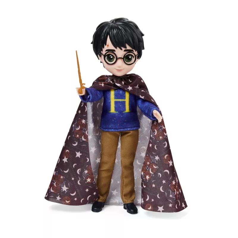 Wizarding World Harry Potter, 8-Zoll-Harry-Potter-Puppen-Geschenkset mit Tarnumhang und 5 Puppenzubehörteilen, Kinderspielzeug ab 6 Jahren