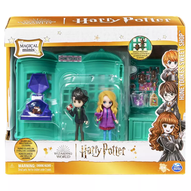 Wizarding World Harry Potter, Magical Minis Honeydukes Süßwarenladen mit 2 exklusiven Figuren und 5 Zubehörteilen, Kinderspielzeug ab 6 Jahren