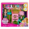Barbie and Stacie to the Rescue Welpenspielplatz-Spielset mit Puppe, 3 Hundenachbildungen & Zubehör