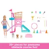 Barbie and Stacie to the Rescue Welpenspielplatz-Spielset mit Puppe, 3 Hundenachbildungen & Zubehör