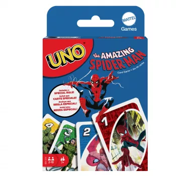 UNO The Amazing Spider-Man Kartenspiel für Kinder, Erwachsene & Familienabend inspiriert von der Marvel-Comicserie