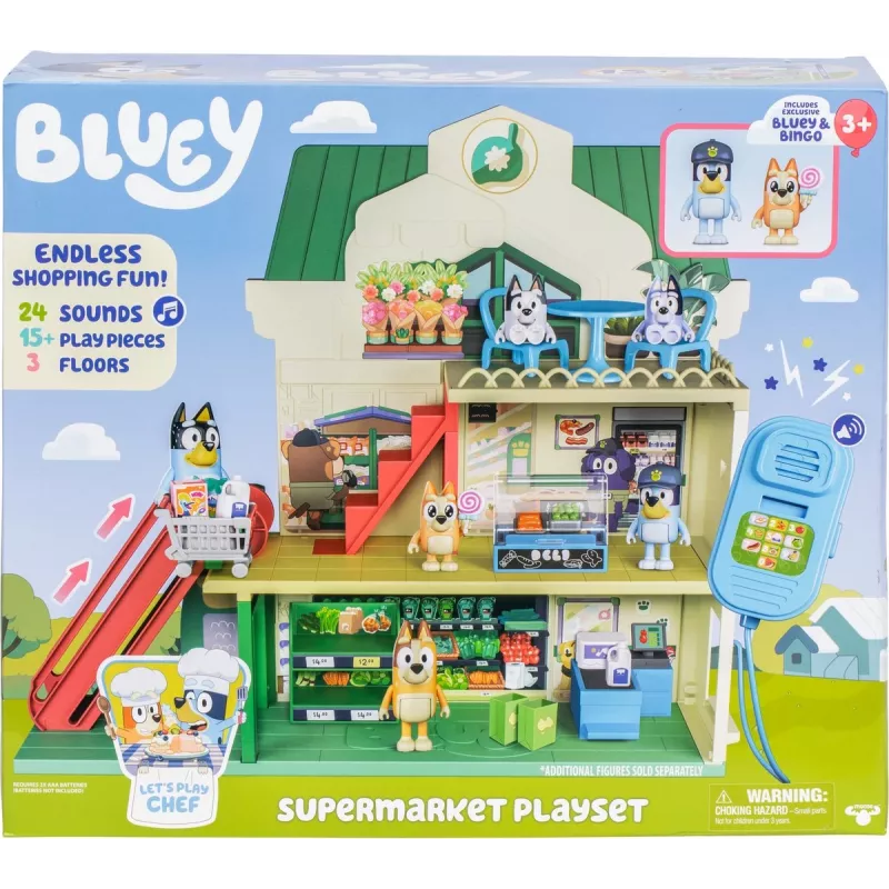 Spielset Polesie MS18918 – Bluey-Themen-Einkaufsset, mit Sound, AAA-Batterie, ab 3 Jahren
