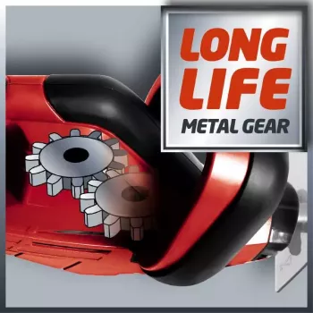 Einhell GE-CH 1846 Li Kit Akku-Heckenschere, 18 Volt, Li-Ionen-Akku 2,0 Ah, Doppelmesser, 52 cm Schnittlänge, rot/schwarz