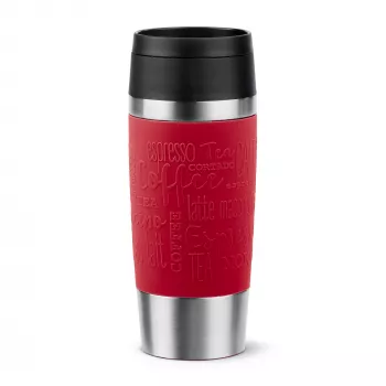 EMSA Travel Mug Classic N2020400 Reisebecher 360 ml Schwarz, Rot, Edelstahl