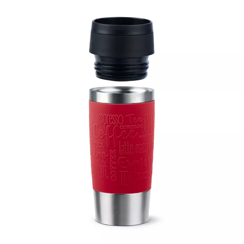 EMSA Travel Mug Classic N2020400 Reisebecher 360 ml Schwarz, Rot, Edelstahl