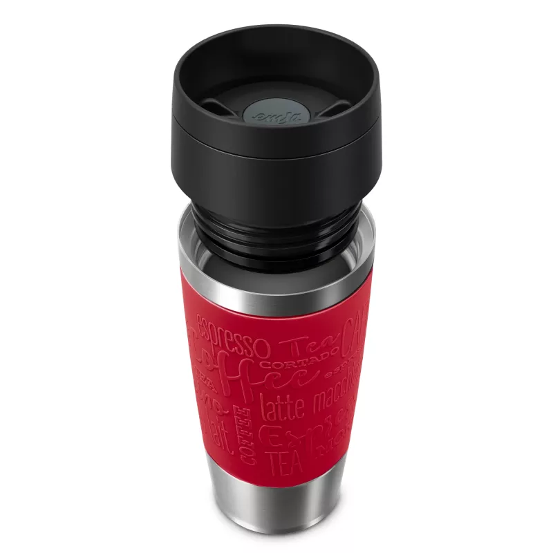 EMSA Travel Mug Classic N2020400 Reisebecher 360 ml Schwarz, Rot, Edelstahl