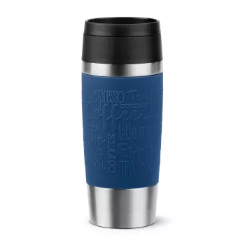 EMSA Travel Mug Classic N2020300 Reisebecher 360 ml Schwarz, Blau, Edelstahl Edelstahl