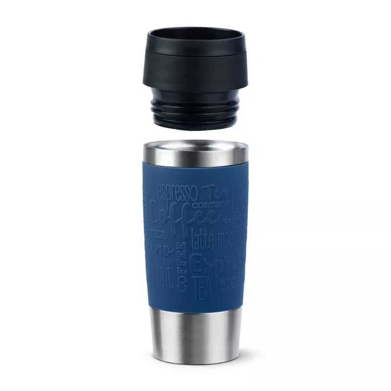 EMSA Travel Mug Classic N2020300 Reisebecher 360 ml Schwarz, Blau, Edelstahl Edelstahl