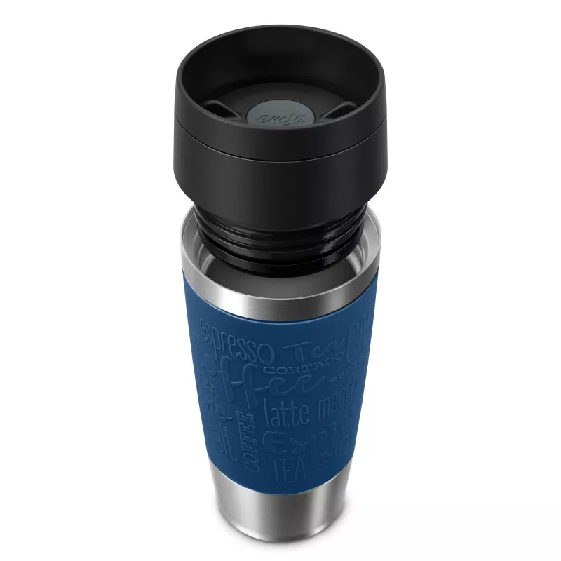 EMSA Travel Mug Classic N2020300 Reisebecher 360 ml Schwarz, Blau, Edelstahl Edelstahl