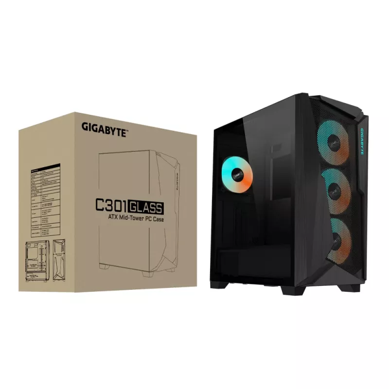 GIGABYTE C301 GLASS Midi Tower Schwarz