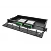 DeLOCK 19 Zoll Glasfaser-HD-Patchpanel 1U Schwarz Metall Rack-Montage
