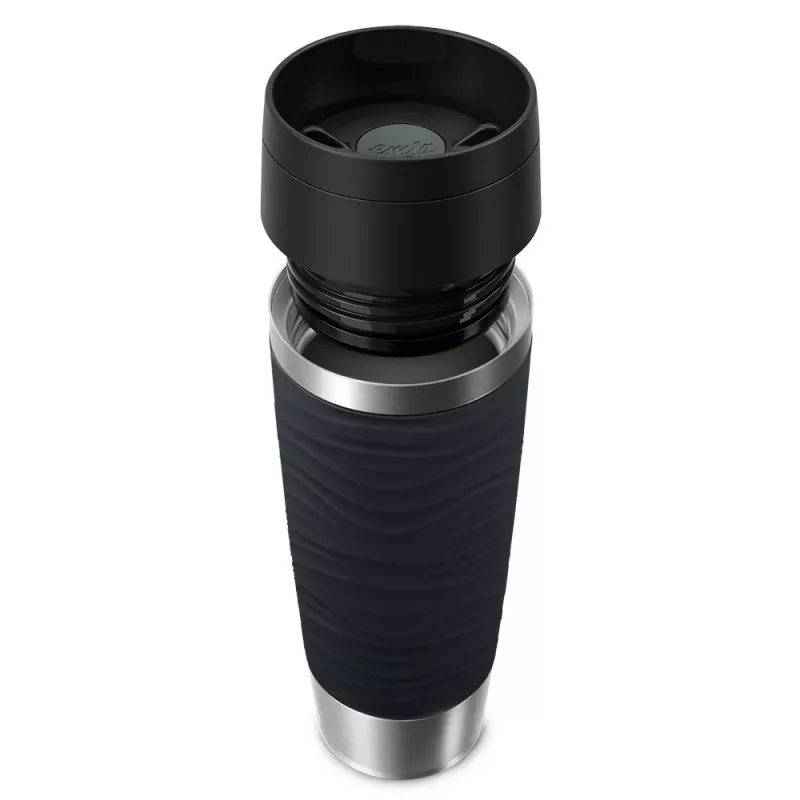 EMSA Travel Mug Waves Grande 500 ml Schwarz, Edelstahl
