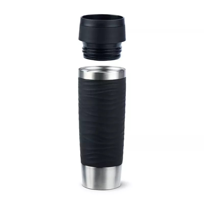 EMSA Travel Mug Waves Grande 500 ml Schwarz, Edelstahl