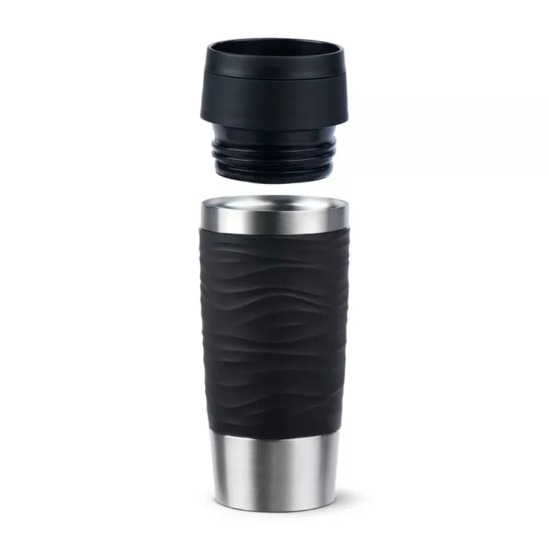 EMSA Travel Mug Waves 360 ml schwarz Edelstahl Reisebecher