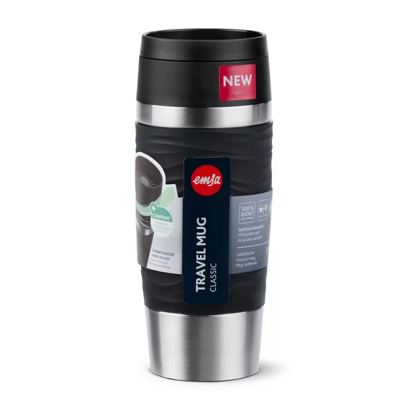 EMSA Travel Mug Waves 360 ml schwarz Edelstahl Reisebecher