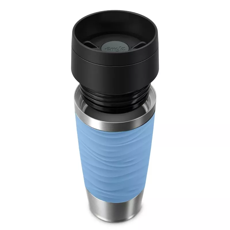 Reisebecher EMSA N20213 hellblau, Edelstahl, 0,36 L, vakuumisoliert