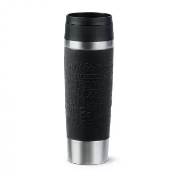 EMSA Travel Mug Classic N2022000 Reisebecher 500 ml Schwarz, Edelstahl Edelstahl