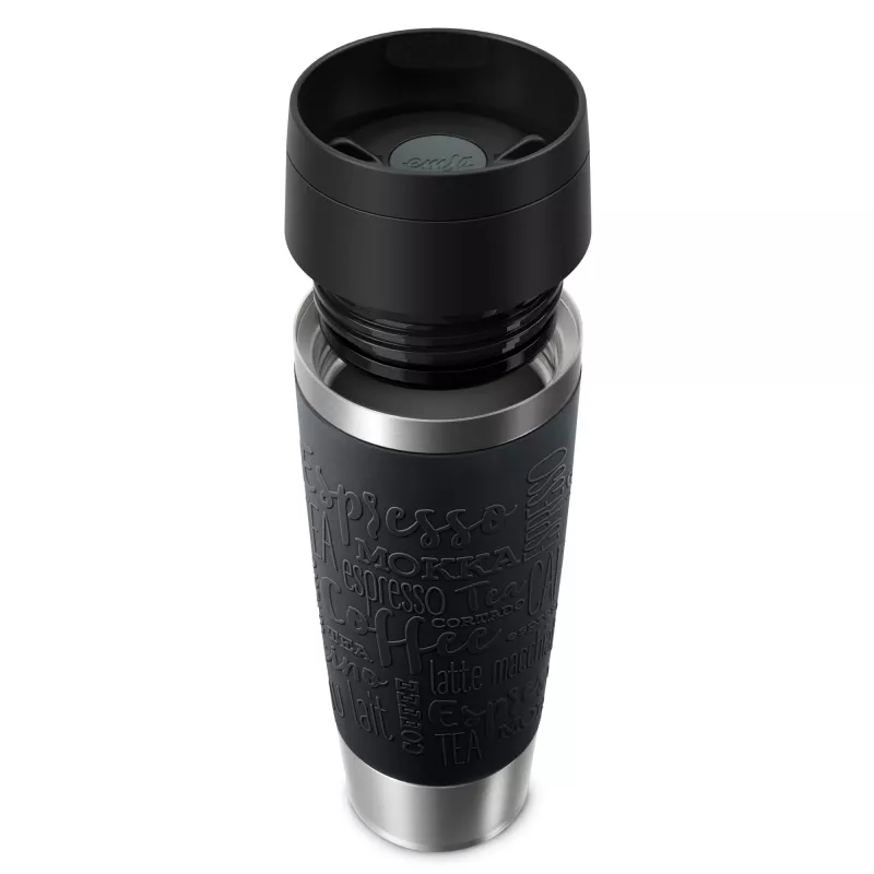 EMSA Travel Mug Classic N2022000 Reisebecher 500 ml Schwarz, Edelstahl Edelstahl