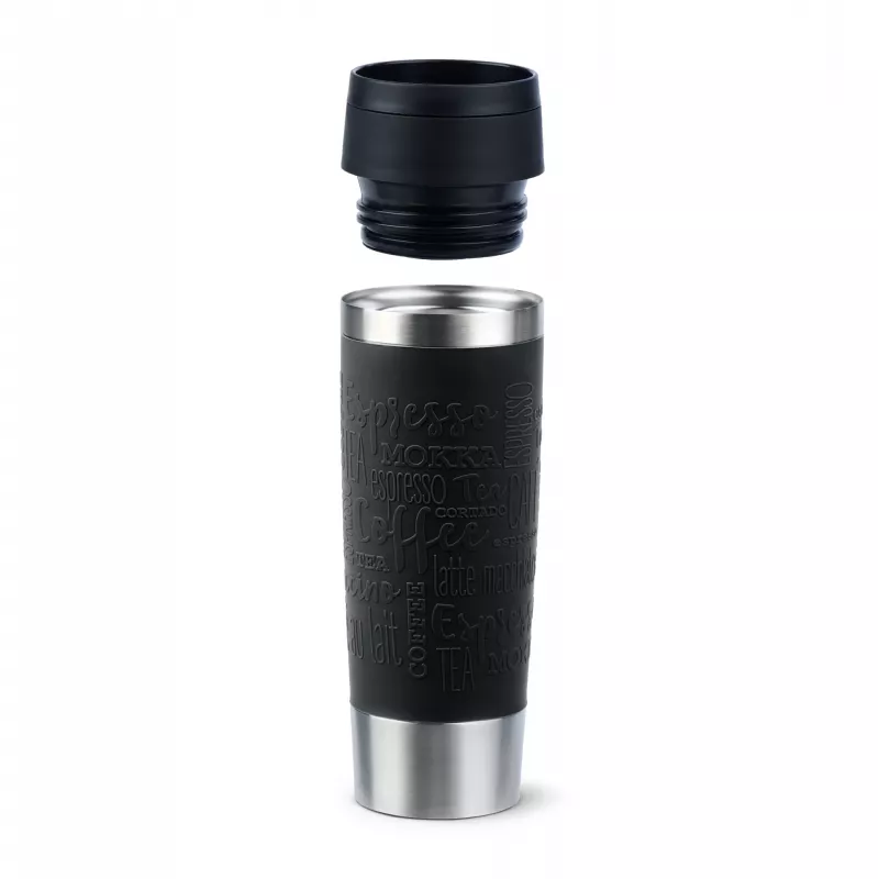 EMSA Travel Mug Classic N2022000 Reisebecher 500 ml Schwarz, Edelstahl Edelstahl