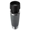 Reisebecher EMSA Classic Grande 500 ml — Grau Edelstahl, Silikonabdeckung, Polypropylendeckel, Ø 8,3 cm × 240 mm