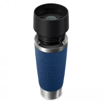 EMSA Travel Mug Classic N2022100 Reisebecher 500 ml Schwarz, Blau, Edelstahl Edelstahl
