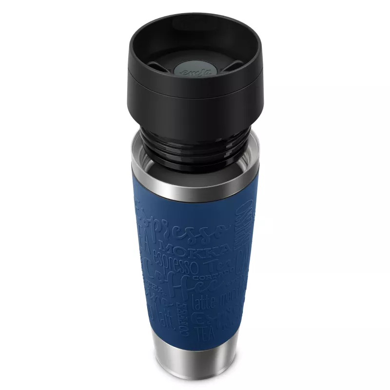 EMSA Travel Mug Classic N2022100 Reisebecher 500 ml Schwarz, Blau, Edelstahl Edelstahl