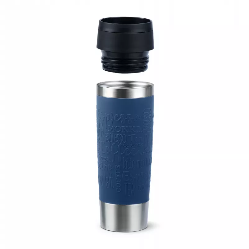 EMSA Travel Mug Classic N2022100 Reisebecher 500 ml Schwarz, Blau, Edelstahl Edelstahl