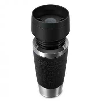 EMSA Travel Mug Classic N2020200 Reisebecher 360 ml Schwarz, Edelstahl Edelstahl