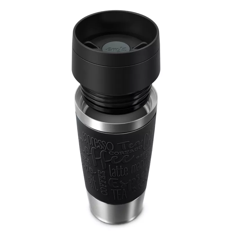 EMSA Travel Mug Classic N2020200 Reisebecher 360 ml Schwarz, Edelstahl Edelstahl