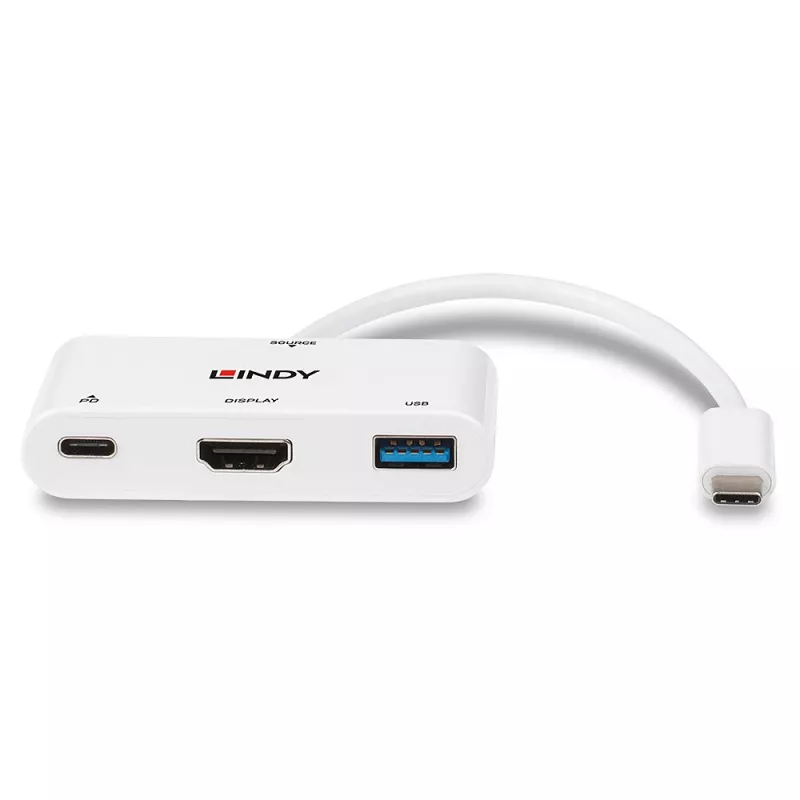 Lindy USB 3.2 Typ C zu HDMI Konverter mit USB Typ A Port und Power Delivery