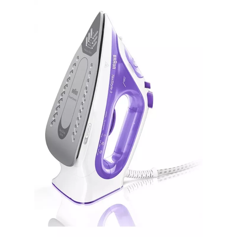 Braun TexStyle 3 SI3042VI Dampfbügeleisen Keramiksohle 2350 W Lila, Silber, Weiß