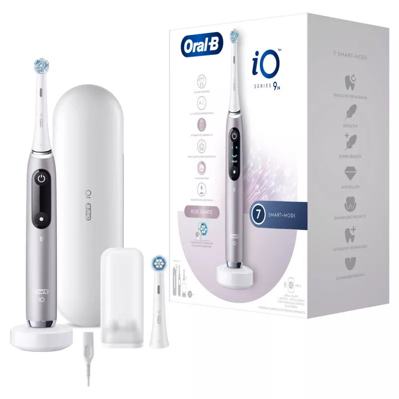 Oral-B iO Series 9n Rotations-Schwing-Zahnbürste für Erwachsene Rose