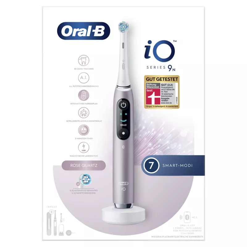 Oral-B iO Series 9n Rotations-Schwing-Zahnbürste für Erwachsene Rose