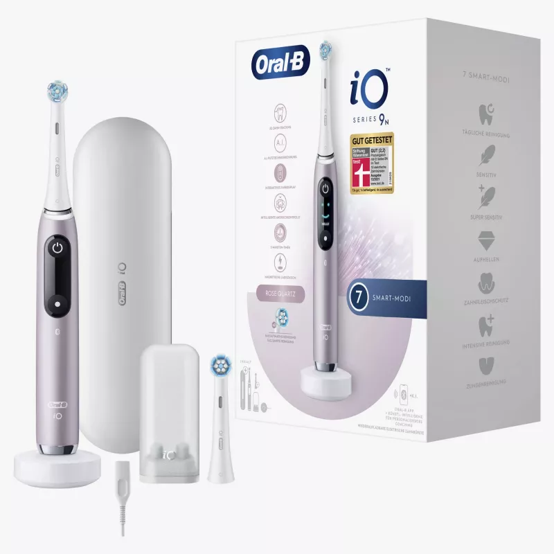 Oral-B iO Series 9n Rotations-Schwing-Zahnbürste für Erwachsene Rose