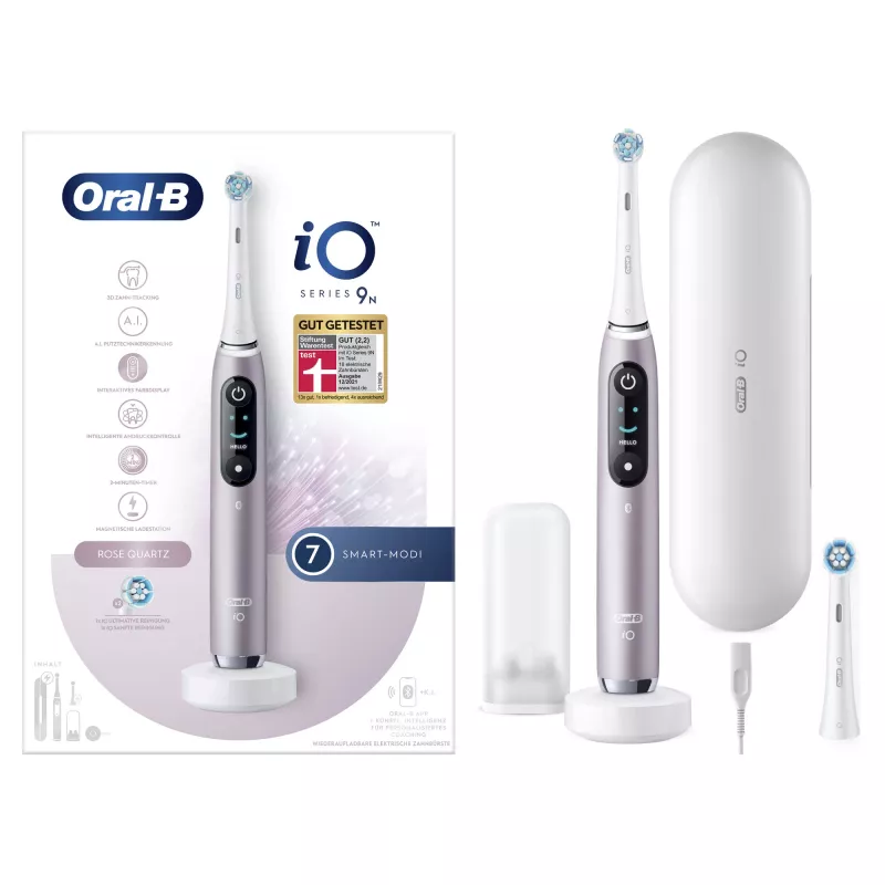 Oral-B iO Series 9n Rotations-Schwing-Zahnbürste für Erwachsene Rose