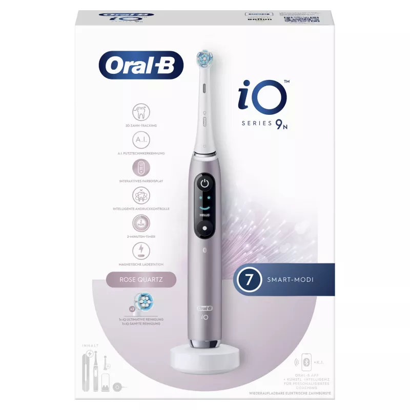 Oral-B iO Series 9n Rotations-Schwing-Zahnbürste für Erwachsene Rose