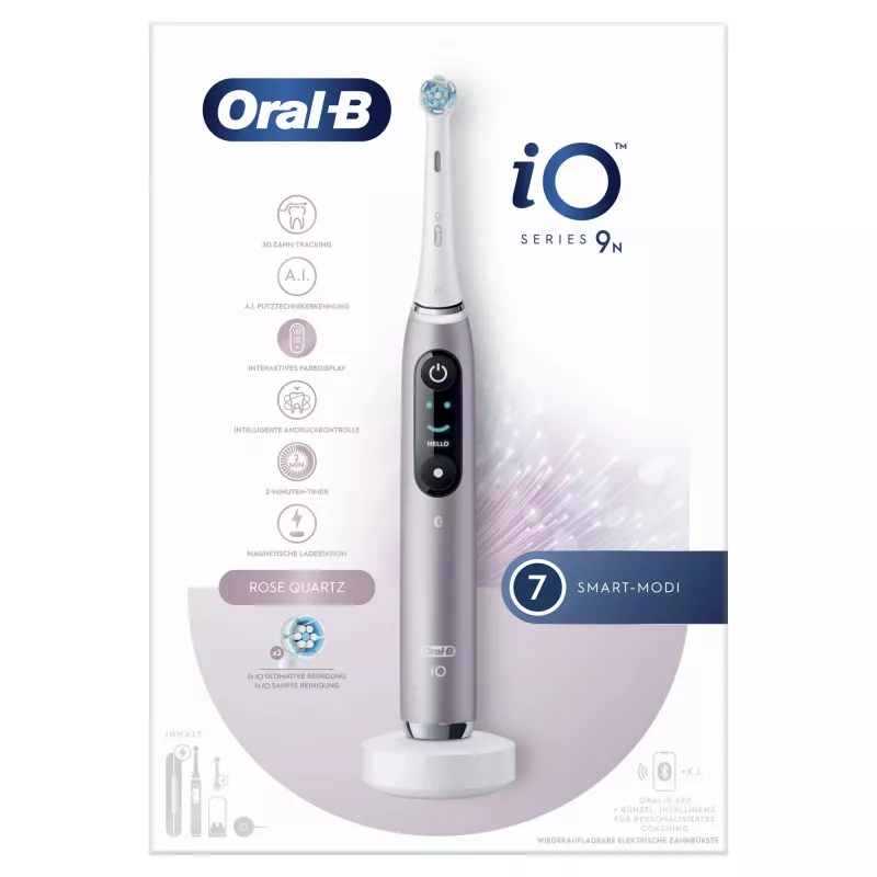 Oral-B iO Series 9n Rotations-Schwing-Zahnbürste für Erwachsene Rose